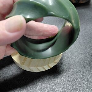 Antique - Vintage BAKELITE Olive Green Swirled Bangle Bracelet 7"